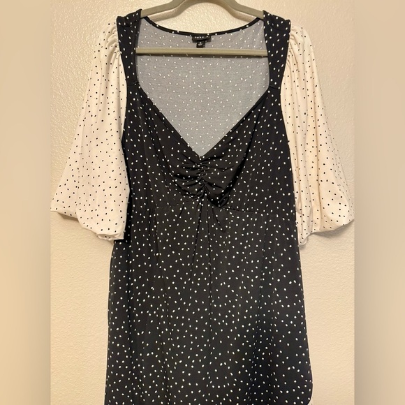 Torrid Asymmetrical Black and White Polka Dot Dress - Picture 3 of 5